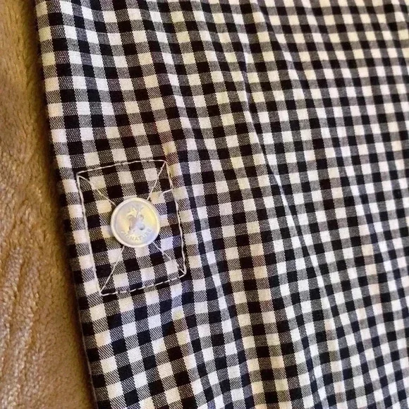 Jones New York Black & White Gingham Long Sleeve, Tie Front Large Woman’s Shirt - Picture 5 of 12